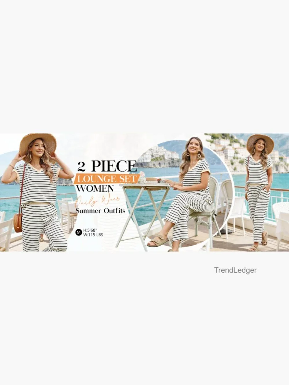 Two Piece Lounge Set Matching Outfit with Wide Leg Pants